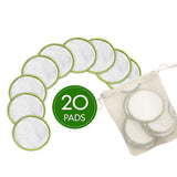 Set of 20Pcs Reusable Makeup Remover Pads Cotton Pads Green