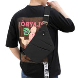 Men Anti-Theft Chest Pack Left Shoulder Sling Bag Travel Crossbody Bag Black