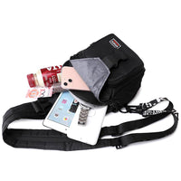 Water-resistant Travel Chest Pack Outdoor Shoulder Sling Bag Crossbody Bag with Earphone Hole Black