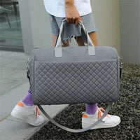 Women Large Travel Duffle Bag Carry-on Overnight Bag Weekend Travel Tote Bag Yoga Gym Bag Gray