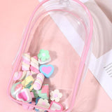 Transparent Carrier Bag Set for 15/17cm Labubu Doll Storage Case Pink