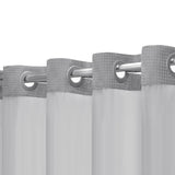 No Hook Shower Curtain with Snap in Fabric Liner Set Waffle Textured Shower Curtain for Bathroom Gray