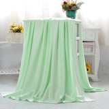 Breathable Summer Blanket Waffle Throw Blanket Air Conditioning Blanket Light Green