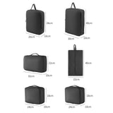 6Pcs Set Packing Cubes for Suitcases Travel Luggage Organizers Clothing Sorting Bags Black