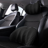 2Pcs Set Lumbar Neck Support Pillow Memory Foam Cushion for Car Office Chair Seat Black