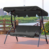 Replacement Swing Chair Cover Set Swing Canopy Seat Sun Shade Cover Black