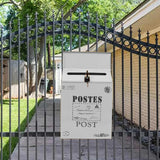 Locking Metal Mailbox Wall Mounted Key Lock Post Box Letter Box Beige