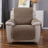 Recliner Chair Cover Couch Protector Slipcover with Elastic Straps Khaki