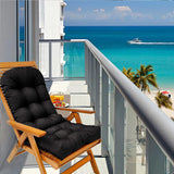 Patio Adirondack Chair Cushion High Back Rocking Chair Seat Pad with Ties Black