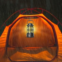 Retro Tent Camping Lantern Rechargeable Night Lamp Camping Light Black