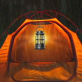 Retro Tent Camping Lantern Rechargeable Night Lamp Camping Light Black