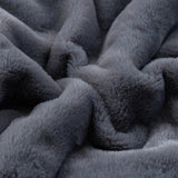 Soft Faux Fur Throw Blanket Decorative Cozy Blanket Reversible Puffy Winter Warm Blanket Dark Gray