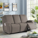 Full Wrapped Stretch Recliner Chair Cover Elastic Recliner Sofa Slipcover Light Brown