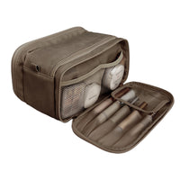 Travel Toiletry Bag Makeup Organizer with Handle Water Resistant Cosmetic Bag Camel