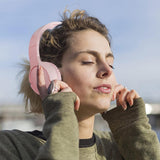 Rechargeable Bluetooth Wireless Headphones On-Ear Stereo Headset Pink