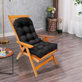 Patio Adirondack Chair Cushion High Back Rocking Chair Seat Pad with Ties Black