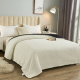 Reversible Throw Blanket Fuzzy Blanket Faux Sherpa Blanket for Bed Sofa Dark Grey
