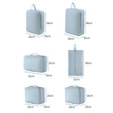 6Pcs Set Packing Cubes for Suitcases Travel Luggage Organizers Clothing Sorting Bags Blue