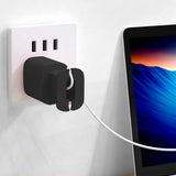 2-in-1 Silicone Charger Protector with Cord Wrap Power Adapter Case for 18W/20W Apple USB-C Charger Black