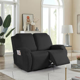 Full Wrapped Stretch Recliner Chair Cover Elastic Recliner Sofa Slipcover Black