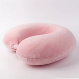 Travel Neck Pillow Memory Foam U Shaped Pillow for Flights Road Trips Office Pink