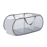 Popup Mesh Laundry Basket with 3 Compartments Folding Laundry Hamper Gray