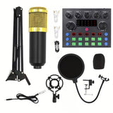 Recording Condenser Mic Kit with Sound Card for Streaming Gold