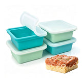 4Pcs Silicone Freezer Tray for Soup Ice Cubes with Lid for Meal Prep Style 2