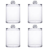 4 PCS Qtip Holder Set Bathroom Jars with Lids Set for Cotton Swabs Balls Pads Clear