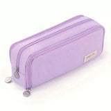 Soft Polyester Pencil Pouch with Multiple Pockets for Student Teen Purple