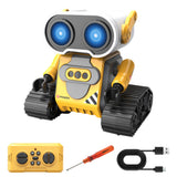 Rechargeable Gesture-Controlled Robot Toy with LED Light Effects and Remote Control Yellow