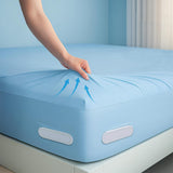 4PCS Invisible Bedsheet Clips Bed Sheet Holders with Lock Strips White