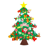 DIY Felt Christmas Tree Set – 41 Ornaments with LED String Lights for Kids