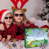 24 Days Dinosaur Advent Calendar Christmas Countdown Calendar with Colorful Dinosaur Toys