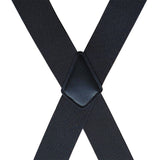 Adjustable X Back Suspenders Men's Elastic with 4 Metal Clips 120cm Black