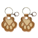 2PCS Pet Paw Shaped Key Chain – Pet Fur Storage and Memorial Gift Key Ring Camel