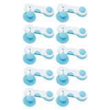 Set of 10Pcs Child-Proof Cabinet Locks Self-Adhesive Fridge Lock Child Safety Latches Blue