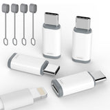 4 Pcs USB-C Male to Lightning Female Adapter for iPhone 15/16 Charging and Data Transfer