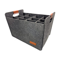 12-Compartment Bottle Wine Tote Bag Wine Carrier Tote Grey