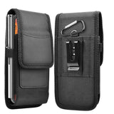 Universal Black Oxford Phone Waist Pouch with Belt Clip & Card Slot XL