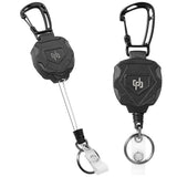 2Pcs Retractable Keychain Heavy Duty Badge Reel with Carabiner for ID Cards Keys Office Work