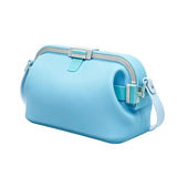 Silicone Beach Bag Foldable Waterproof with Handle for Camping Seaside Blue