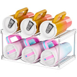 Stackable Clear Storage Rack for Wine Bottles & Cups Small