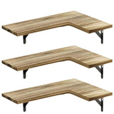 Corner Floating Shelves Wall Mounted  Set of 3 Rustic Wood Storage Display Wall Shelves for Home Decor Brown