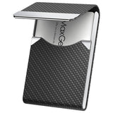 Business Card Holder Slim PU Leather Stainless Steel Name Card Case