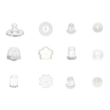 6 Styles 600Pcs Silicone Earring Backs Clear Soft Plastic Rubber Earring Backings with Storage Box
