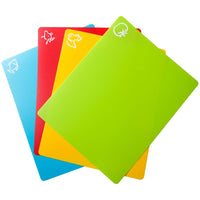 4Pcs Set Flexible Cutting Boards Plastic Kitchen Chopping Boards for Meat and Vegetable