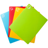 4Pcs Set Flexible Cutting Boards Plastic Kitchen Chopping Boards for Meat and Vegetable