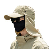 Extended Visor Sun Hat Baseball Cap for Summer with Wide Brim Khaki