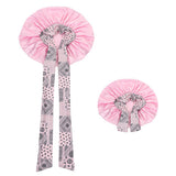 Double Layer Satin Sleep Bonnet Cap for Curly and Braided Hair Pink